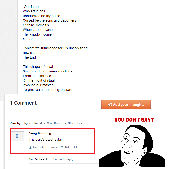 Searching for lyrics when...