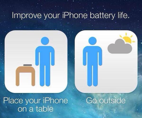 Yahoo's recommendation for better battery life with iOS 7 update.