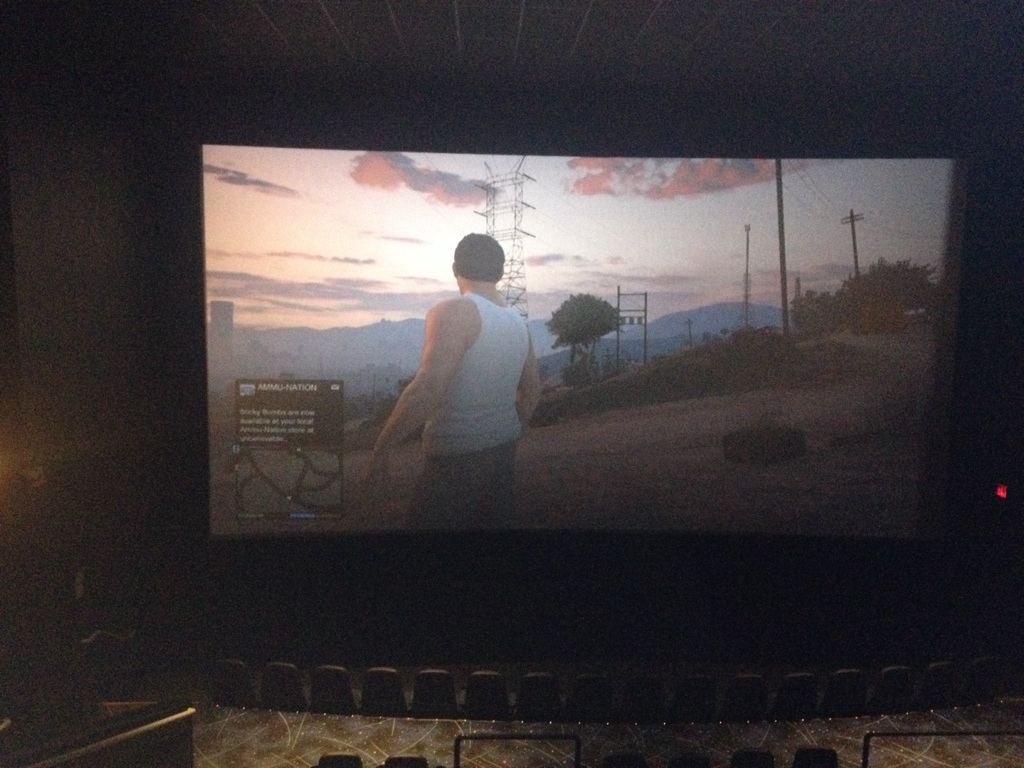My friend works a movie theatre. Sometimes, if nobody buys a ticket, he plays gta on the big screen.
