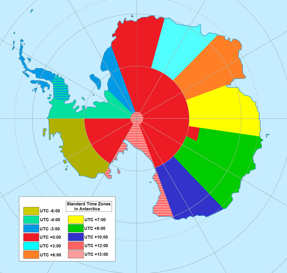 Ever wonder what time zones look like in Antarctica?