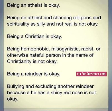 Being an atheist is okay