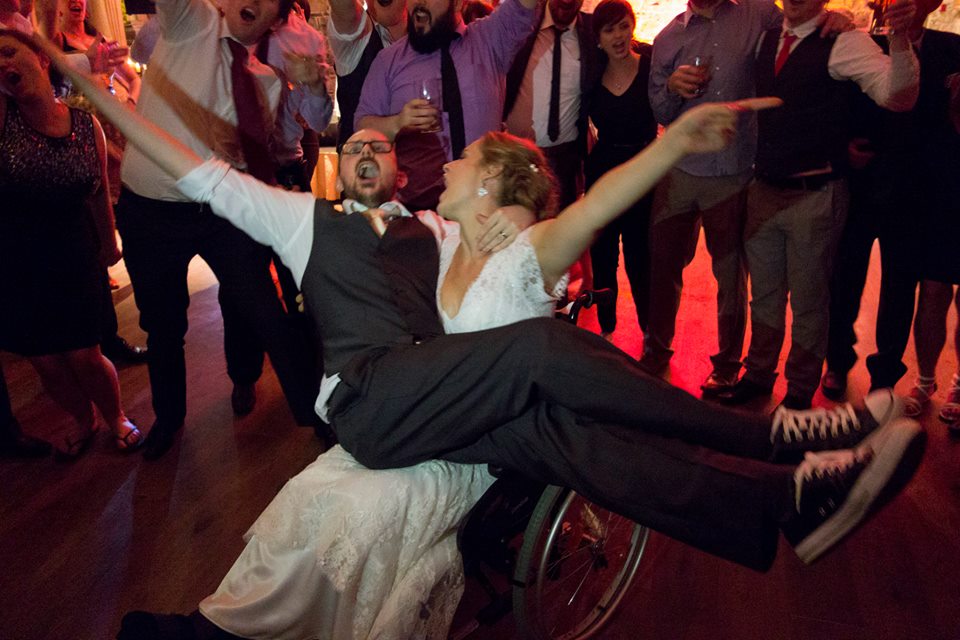 Wife broke her leg a week before our wedding. Pretty proud of how she handled it.