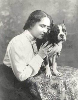 Helen Keller and her beloved cat, &quot;Mittens&quot;.