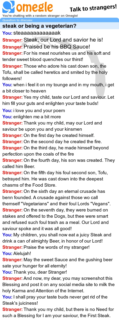 Food Religion - Another Omegle Gold