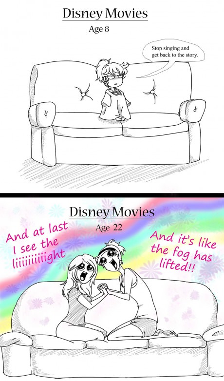 Watching Disney Movies then and now