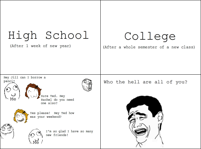 Biggest difference between High School and College