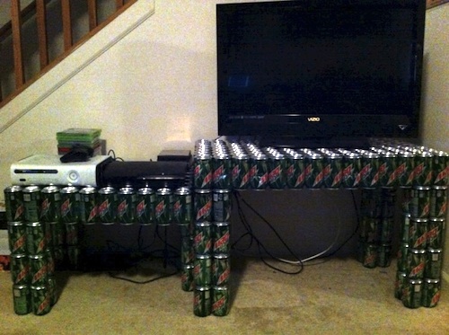 The only cans he'll ever touch.