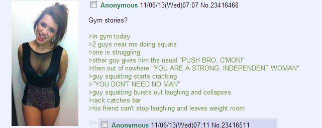 Anon goes to a gym
