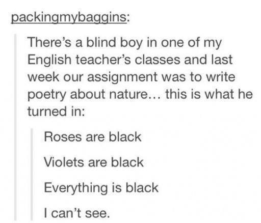 Blind kid Poetry.