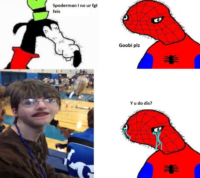 2nd chance: Spoderman's real face.