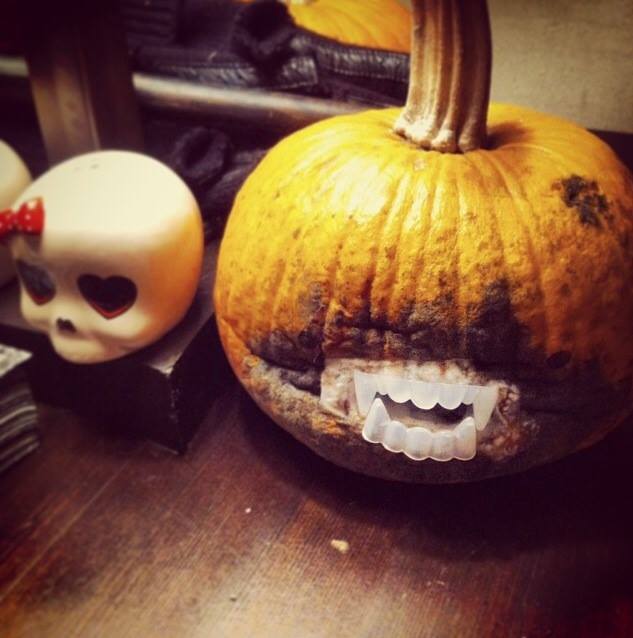 left my pumpkin out too long, now it's a zombie
