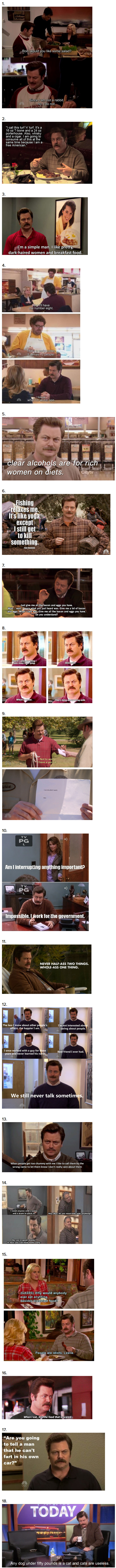 18 of the best Ron Swanson quotes.