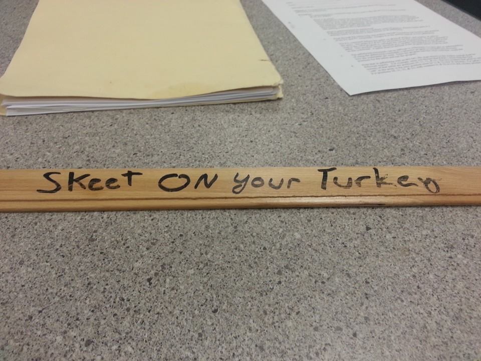 For some reason a student has decided to defile my ruler.
