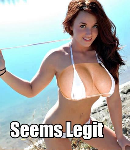 if you look close you can see that boobs aren't real