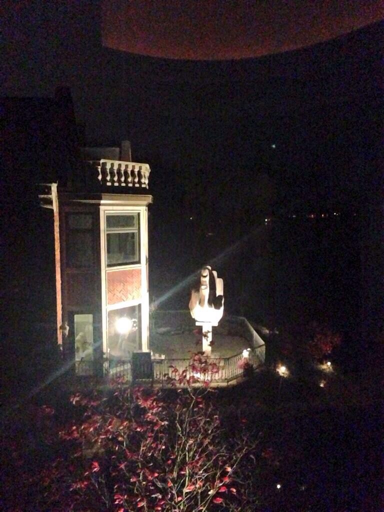 They light it at night.