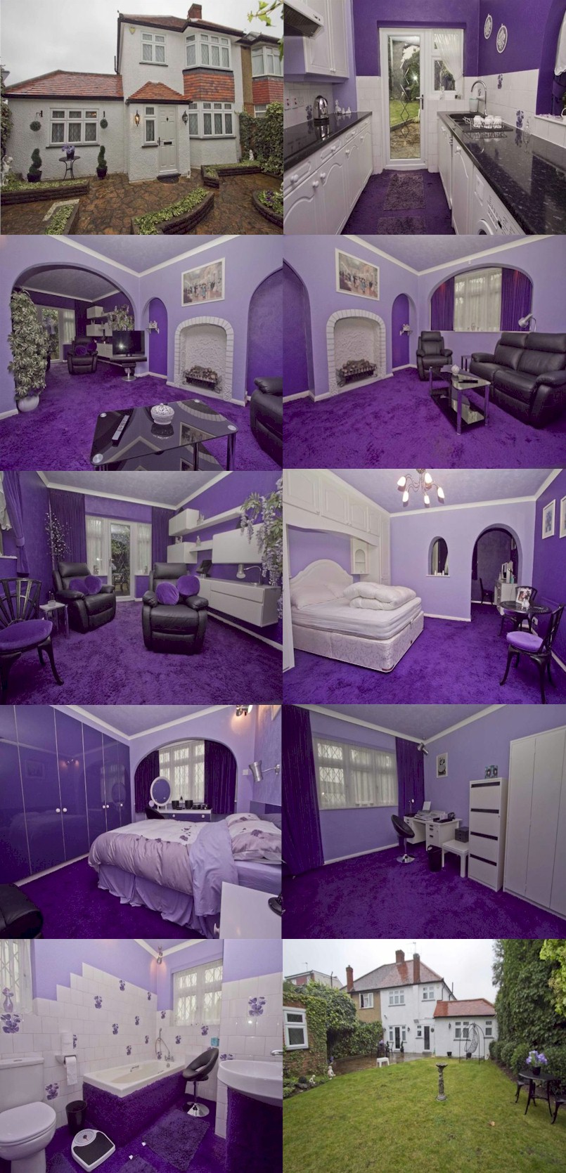 Look inside the most PURPLE house in Britain