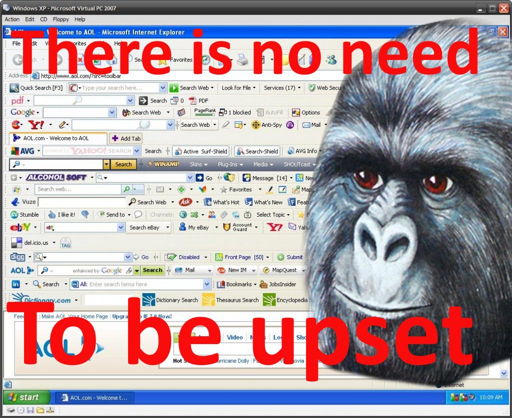 Don't be upset about toolbars