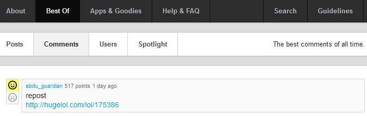 This is now the all time #1 comment on hugelol. It's time to go home everyone