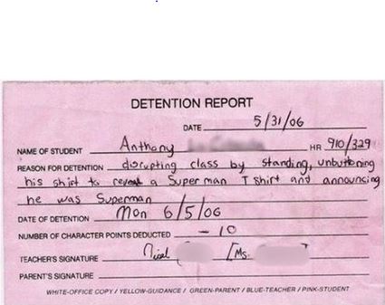 The perfect reason to get a detention