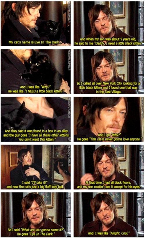 Norman Reedus and his cat.