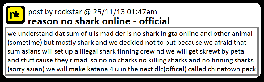 Rockstars reason behind not putting sharks in GTA Online