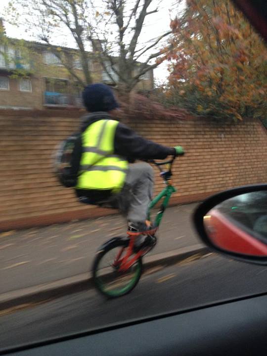 Driving down the street I see this guy looking like a boss.