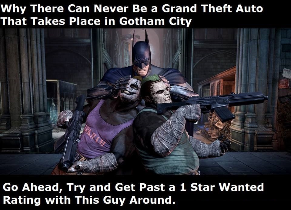 GTA 5 mod, all policemen wear Batman outfits. 
