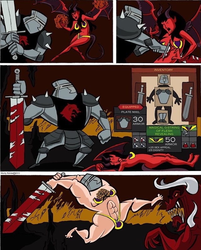 If the armour on women in videogames would be the same with men
