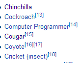 for no reason in particular i was looking at a list of nocturnal animals on wikipedia and