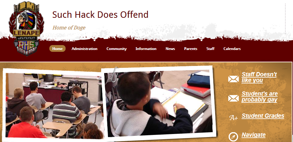 It's really hard to "hack" a school webpage
