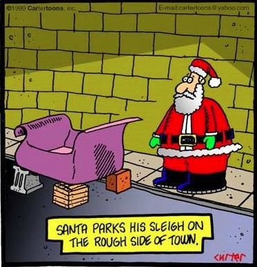 santa on the rough side of town
