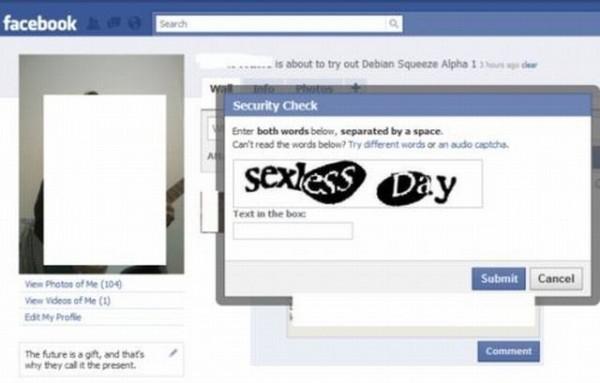 Facebook Captcha Rubbing It On Someone...