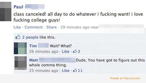 comma, makes you avoid awkward situations