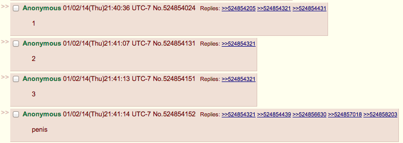 /b/ tries to count to 4. So close.