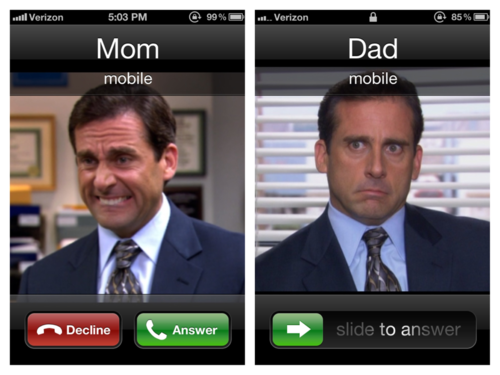 The pictures of my parents in my contacts