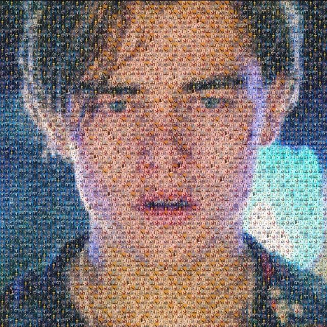 A picture of Leonardo Di Cryprio crying, made out of pictures of Oscar winners.