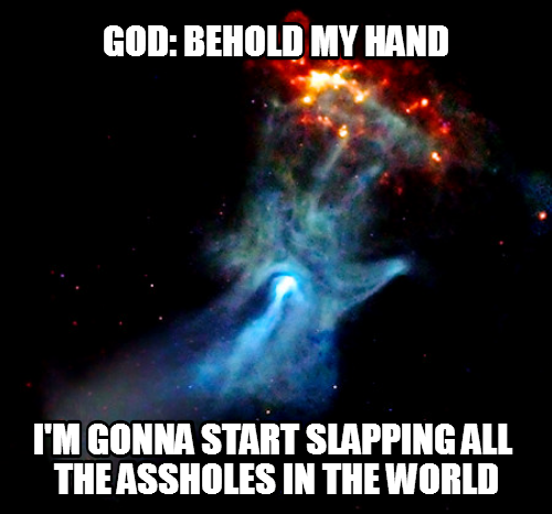 NASA posted this picture yesterday and named it "The Hand of God"