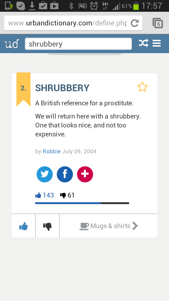 You must find a shrubbery.