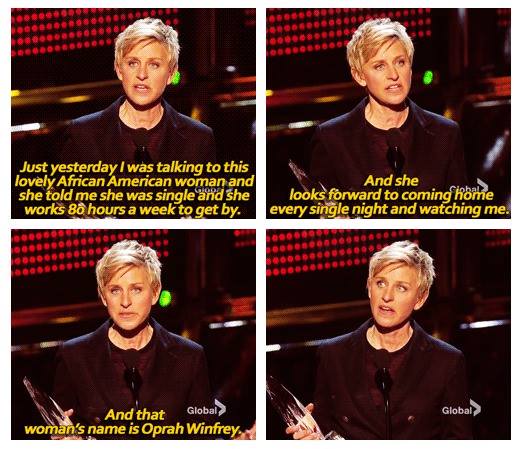 I hope that doesn't Degeneres her feelings