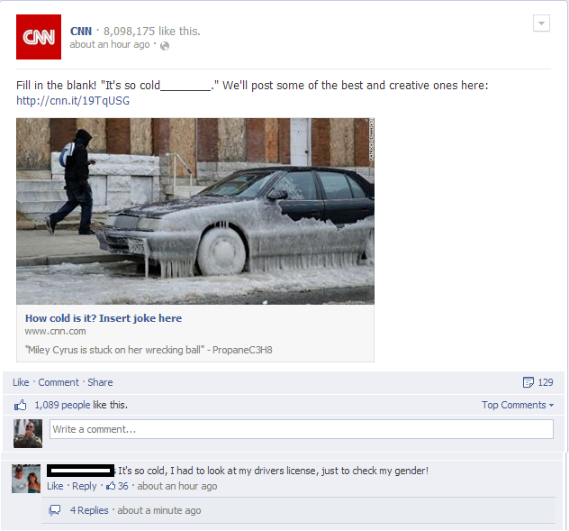 you know it's cold when CNN has nothing to report