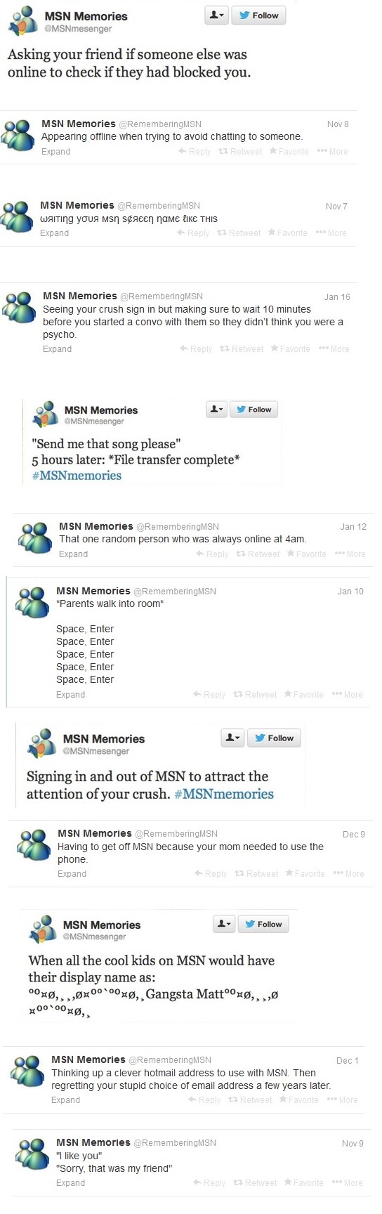 MSN Memories - The good ol' days
