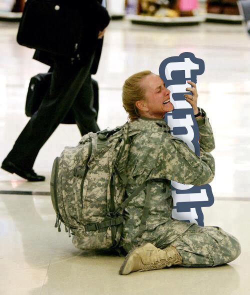 Beautiful: American soldier returns home from war.