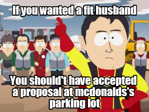 To my lovley sister, who is complaining about her husbands lack of exercising