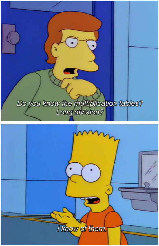 my knowledge of things in college