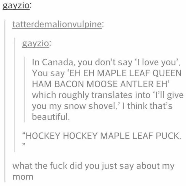 almighty canadian lanugage