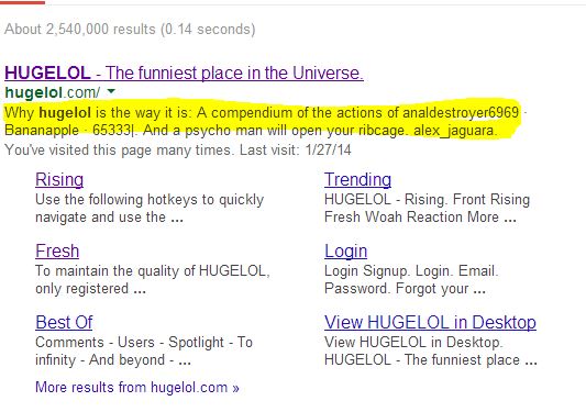 so i tried searching hugelol on google