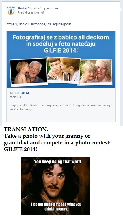 A slovenian radio station has put up a "GILFIE" photo contest...okay then...