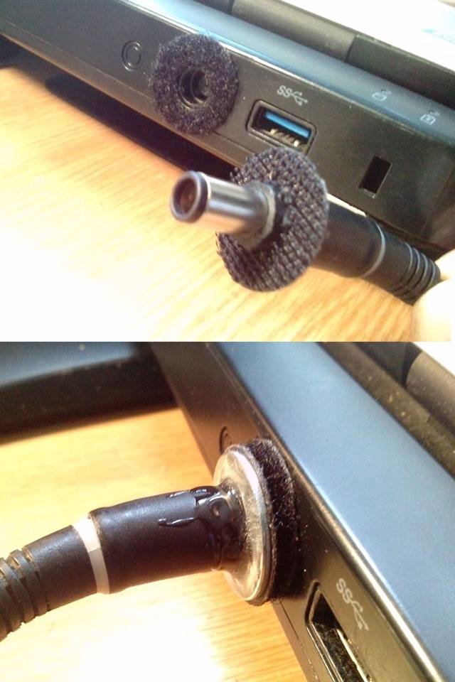 So, my laptop charger kept falling out.