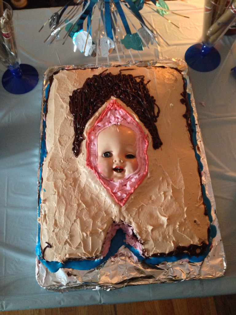 baby shower's #1 tip: never let the husband make the cake