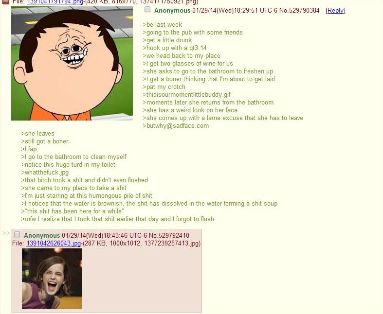 Anon forgets to flush.